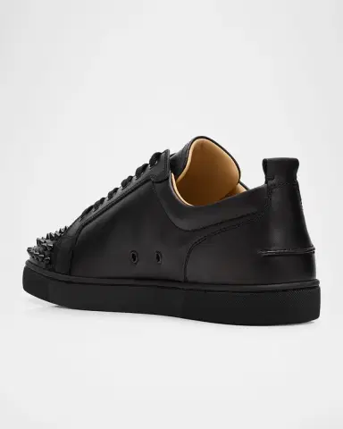 Christian Louboutin Men's Louis Junior Spikes Leather Low-Top Sneakers | Thumbnail 4