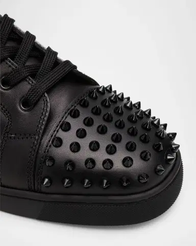 Christian Louboutin Men's Louis Junior Spikes Leather Low-Top Sneakers | Thumbnail 5