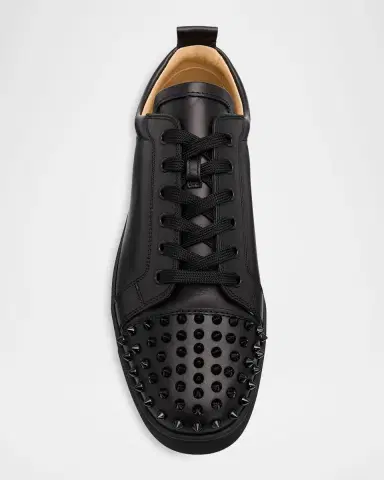 Christian Louboutin Men's Louis Junior Spikes Leather Low-Top Sneakers | Thumbnail 6