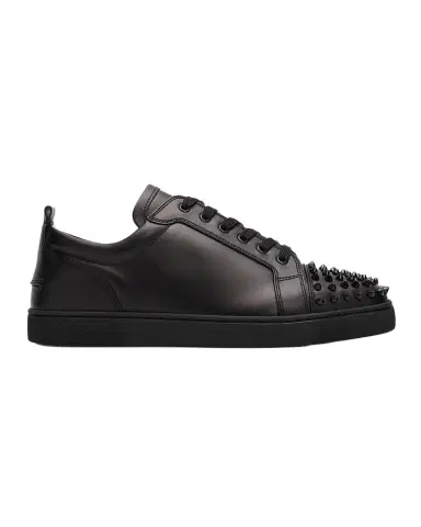 Christian Louboutin Men's Louis Junior Spikes Leather Low-Top Sneakers | Thumbnail 1