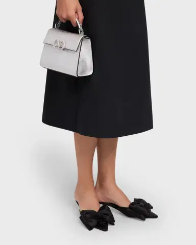 Valentino Garavani Mini Crystal VLogo Metallic Leather Top-Handle Bag | Thumbnail 2 Valentino Garavani Mini Crystal VLogo Metallic Leather Top-Handle Bag | Thumbnail 2
