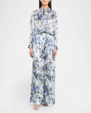 L'AGENCE Tyler Silk Button-Front Blouse | Thumbnail 2 L'AGENCE Tyler Silk Button-Front Blouse | Thumbnail 2