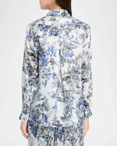 L'AGENCE Tyler Silk Button-Front Blouse | Thumbnail 3 L'AGENCE Tyler Silk Button-Front Blouse | Thumbnail 3