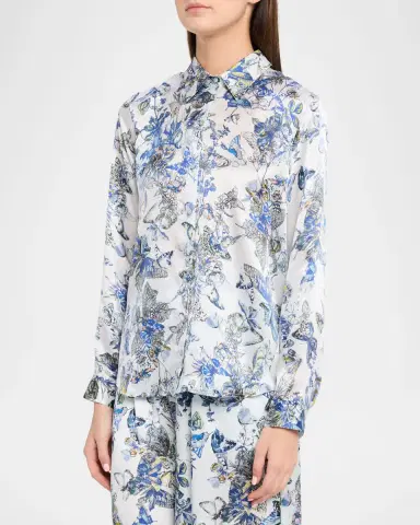 L'AGENCE Tyler Silk Button-Front Blouse | Thumbnail 4 L'AGENCE Tyler Silk Button-Front Blouse | Thumbnail 4