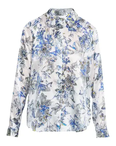 L'AGENCE Tyler Silk Button-Front Blouse | Thumbnail 1 L'AGENCE Tyler Silk Button-Front Blouse | Thumbnail 1