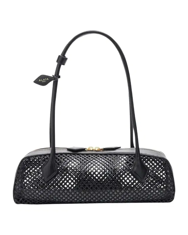 ALAÏA Le Teckel Medium Leather Net Shoulder Bag