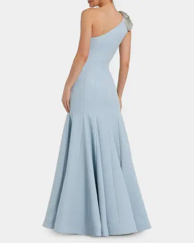 Mac Duggal Seamed One-Shoulder Crepe Gown | Thumbnail 2 Mac Duggal Seamed One-Shoulder Crepe Gown | Thumbnail 2