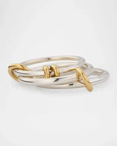 Spinelli Kilcollin Raneth SG Three Link Ring in Sterling Silver with 18K Yellow Gold Accents | Thumbnail 3 Spinelli Kilcollin Raneth SG Three Link Ring in Sterling Silver with 18K Yellow Gold Accents | Thumbnail 3