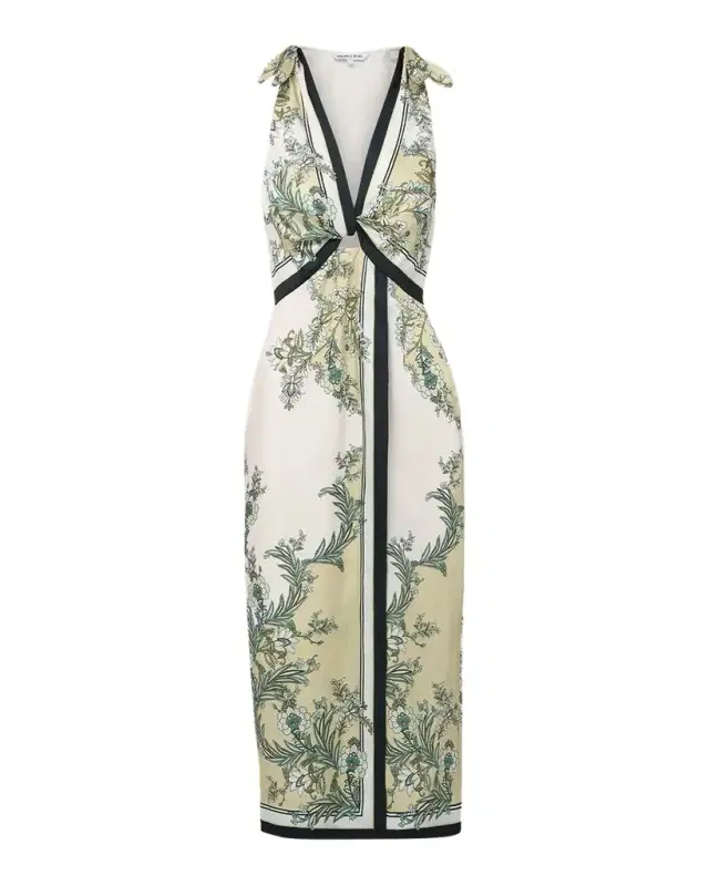 Kaliza Printed Satin Midi Dress