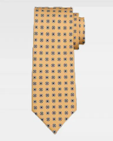 Isaia Men 's Geometric Floral Silk Tie | Thumbnail 2 Isaia Men 's Geometric Floral Silk Tie | Thumbnail 2