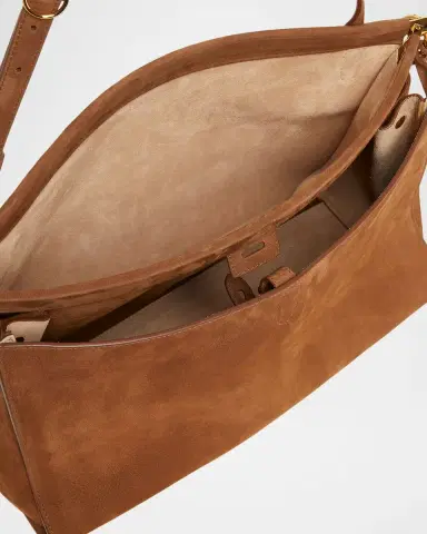 Alaïa Le Click Large East-West Suede Shoulder Bag | Thumbnail 3 Alaïa Le Click Large East-West Suede Shoulder Bag | Thumbnail 3