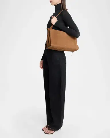 Alaïa Le Click Large East-West Suede Shoulder Bag | Thumbnail 4 Alaïa Le Click Large East-West Suede Shoulder Bag | Thumbnail 4