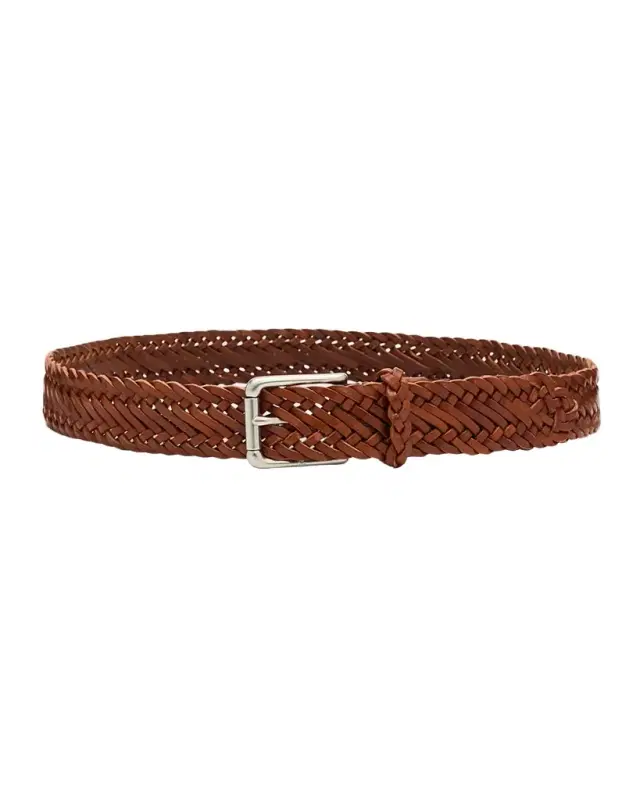 Ralph Lauren Purple Label Braided Vachetta Leather Belt