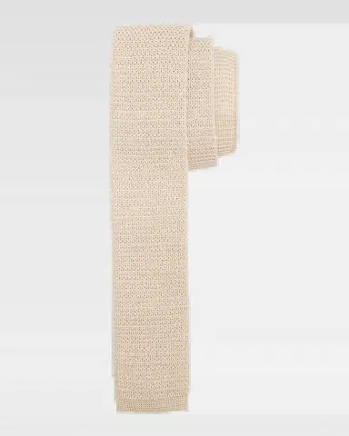 ZEGNA Men 's Solid Linen Knit Tie | Thumbnail 2