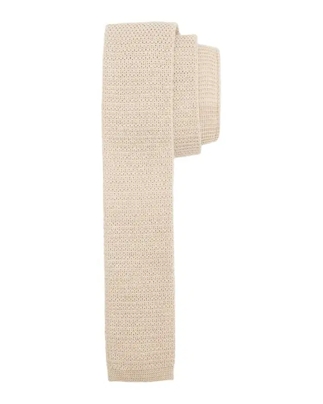 ZEGNA Men 's Solid Linen Knit Tie