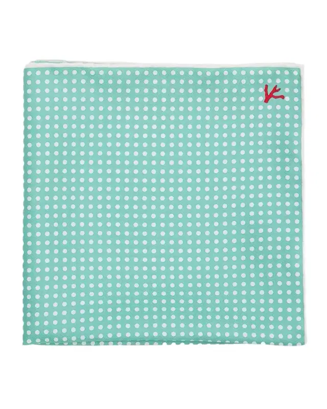 Isaia Men 's Polka Dot Silk Pocket Square
