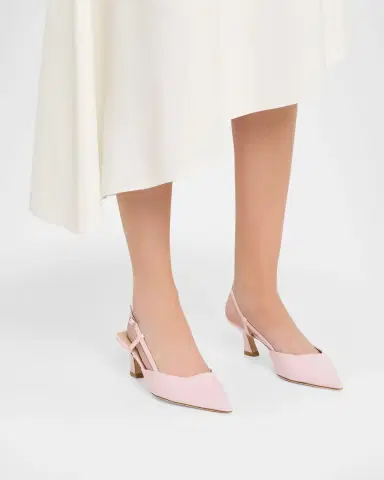 Stuart Weitzman 50mm Vinnie Leather Slingback Pumps | Thumbnail 2