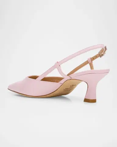 Stuart Weitzman 50mm Vinnie Leather Slingback Pumps | Thumbnail 4