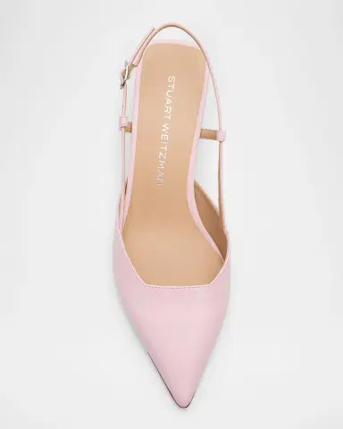 Stuart Weitzman 50mm Vinnie Leather Slingback Pumps | Thumbnail 6