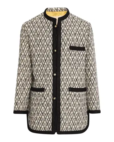 Valentino Garavani Geometric Woven Collarless Jacket | Thumbnail 1 Valentino Garavani Geometric Woven Collarless Jacket | Thumbnail 1