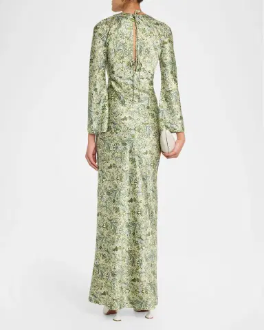 Veronica Beard Gemma Floral Long-Sleeve Maxi Dress | Thumbnail 3 Veronica Beard Gemma Floral Long-Sleeve Maxi Dress | Thumbnail 3