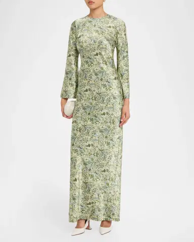 Veronica Beard Gemma Floral Long-Sleeve Maxi Dress | Thumbnail 4 Veronica Beard Gemma Floral Long-Sleeve Maxi Dress | Thumbnail 4