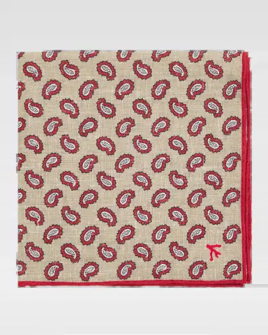 Isaia Men's Paisley Silk Pocket Square | Thumbnail 2