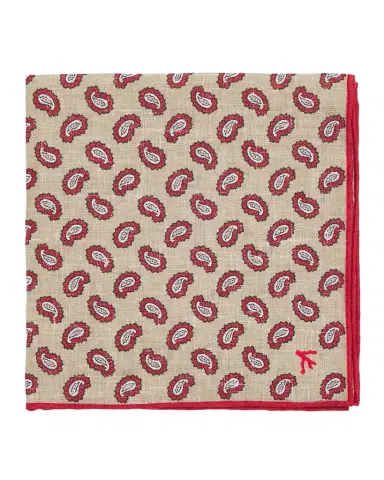 Isaia Men's Paisley Silk Pocket Square | Thumbnail 1