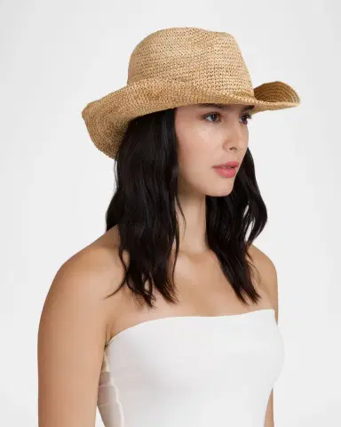 Eugenia Kim Winona Crochet Raffia Packable Cowboy Hat | Thumbnail 5