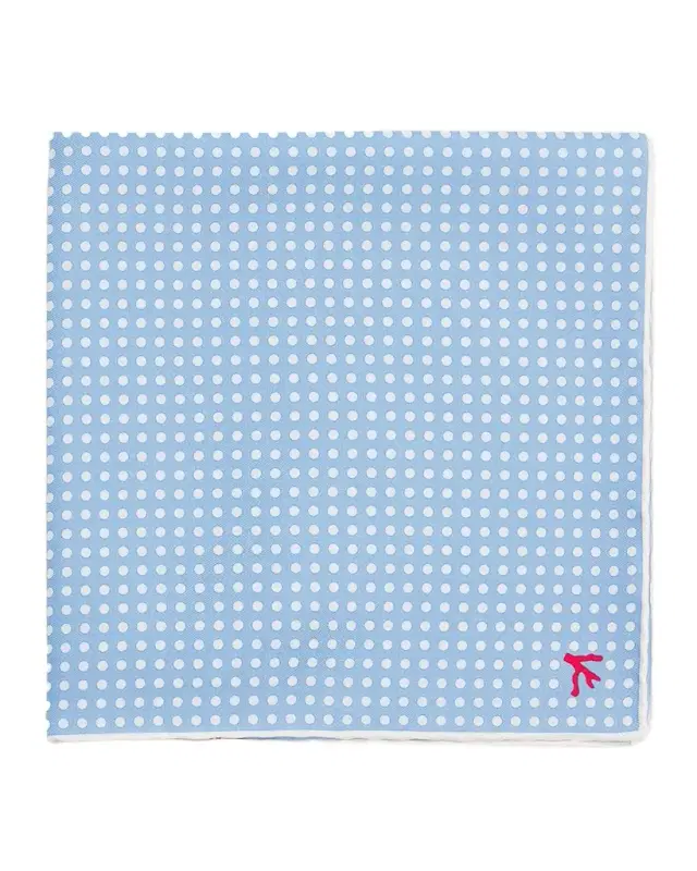 Isaia Men 's Polka Dot Silk Pocket Square