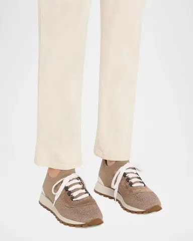 Brunello Cucinelli Sparkling Knit Runner Sneakers | Thumbnail 2 Brunello Cucinelli Sparkling Knit Runner Sneakers | Thumbnail 2