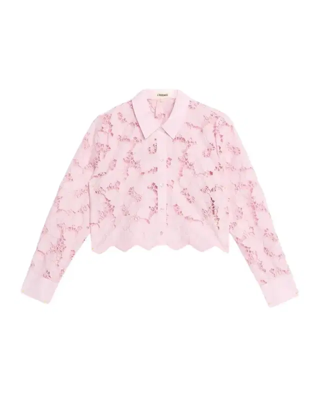 Seychelle Floral Eyelet-Embroidered Cropped Shirt