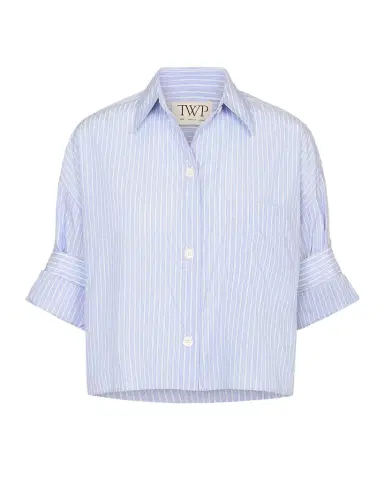TWP Next Ex Striped Cropped Shirt | Thumbnail 1 TWP Next Ex Striped Cropped Shirt | Thumbnail 1