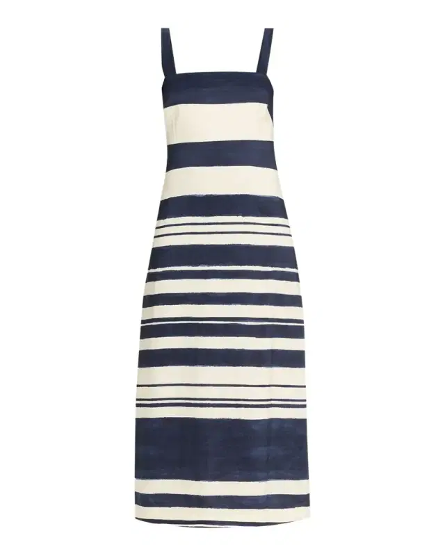 Ella Stripe Linen Midi Dress