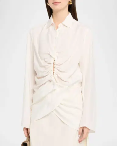 MM6 MAISON MARGIELA Long-Sleeve Drawstring Shirt | Thumbnail 4