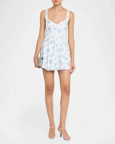 LoveShackFancy May Floral Linen Mini Dress | Thumbnail 2