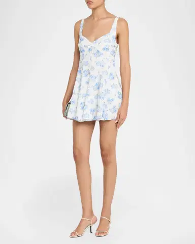 LoveShackFancy May Floral Linen Mini Dress | Thumbnail 4