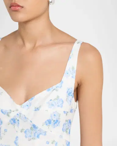 LoveShackFancy May Floral Linen Mini Dress | Thumbnail 5