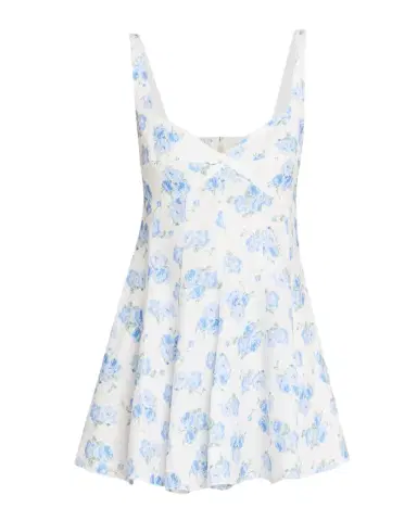 LoveShackFancy May Floral Linen Mini Dress | Thumbnail 1