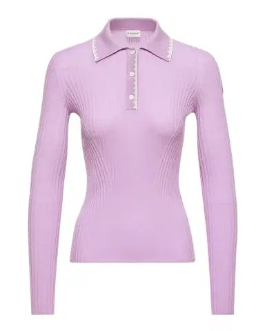 Moncler Long-Sleeve Rib-Knit Polo | Thumbnail 1