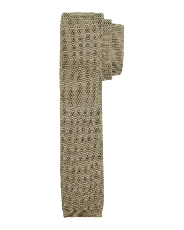 ZEGNA Men 's Linen Knitted Tie