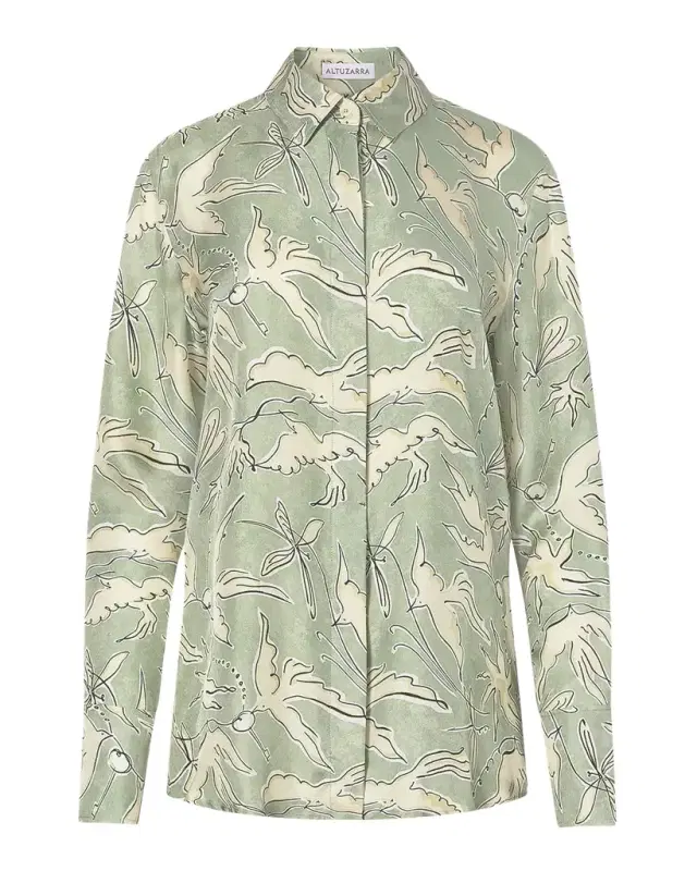 Altuzarra Chika Printed Silk Top