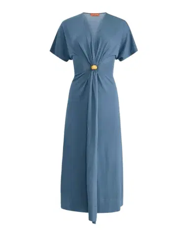 Altuzarra Rene Gathered Ring Short-Sleeve Ankle Dress | Thumbnail 1 Altuzarra Rene Gathered Ring Short-Sleeve Ankle Dress | Thumbnail 1