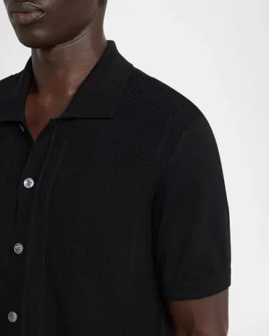 Bugatchi Men's Chevron Short-Sleeve Polo Sweater | Thumbnail 5 Bugatchi Men's Chevron Short-Sleeve Polo Sweater | Thumbnail 5