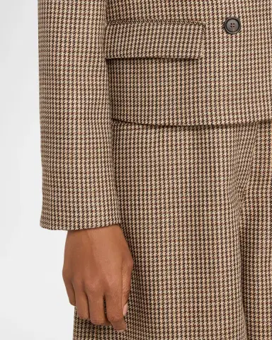Brunello Cucinelli Wool-Blend Houndstooth Cropped Sport Jacket | Thumbnail 5 Brunello Cucinelli Wool-Blend Houndstooth Cropped Sport Jacket | Thumbnail 5