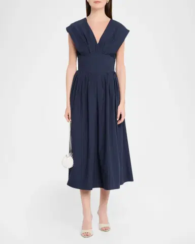 Rosie Assoulin In Full Bloom Pleated Taffeta Midi Dress | Thumbnail 2
