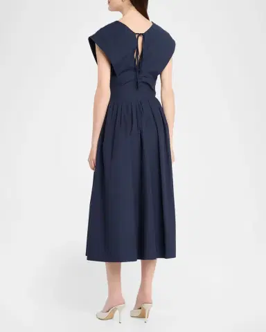 Rosie Assoulin In Full Bloom Pleated Taffeta Midi Dress | Thumbnail 3