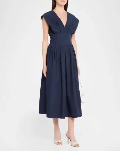 Rosie Assoulin In Full Bloom Pleated Taffeta Midi Dress | Thumbnail 4