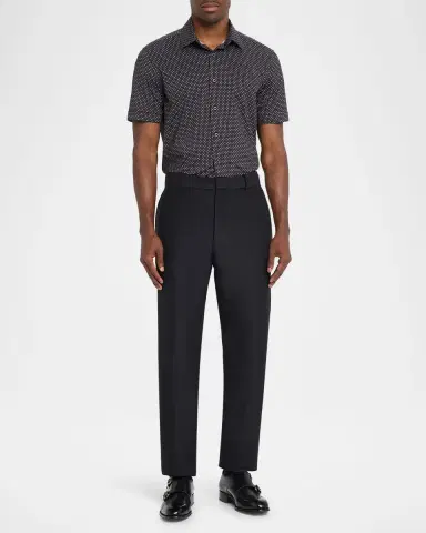 Bugatchi Men's Miles OoohCotton Geometric Short-Sleeve Shirt | Thumbnail 2 Bugatchi Men's Miles OoohCotton Geometric Short-Sleeve Shirt | Thumbnail 2
