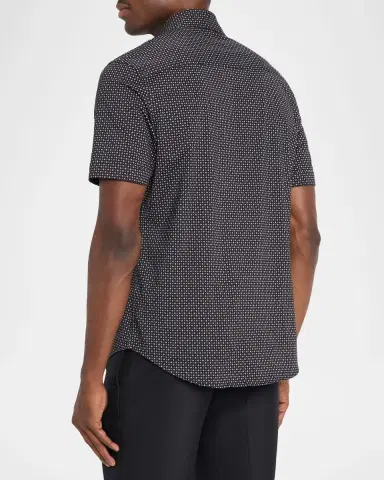 Bugatchi Men's Miles OoohCotton Geometric Short-Sleeve Shirt | Thumbnail 3 Bugatchi Men's Miles OoohCotton Geometric Short-Sleeve Shirt | Thumbnail 3